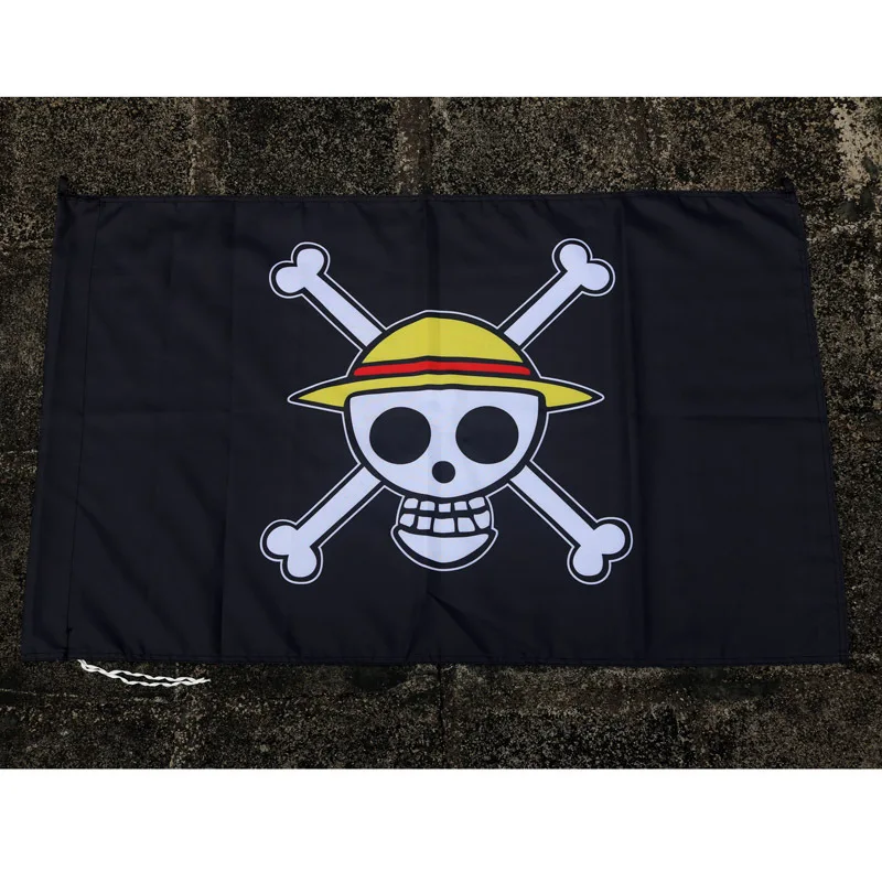 One Piece Flag Banner Straw Hat Pirate Trumpet Banner Flag Home Decor Polyester Banner 96x65cm Flags Banners Accessories Aliexpress