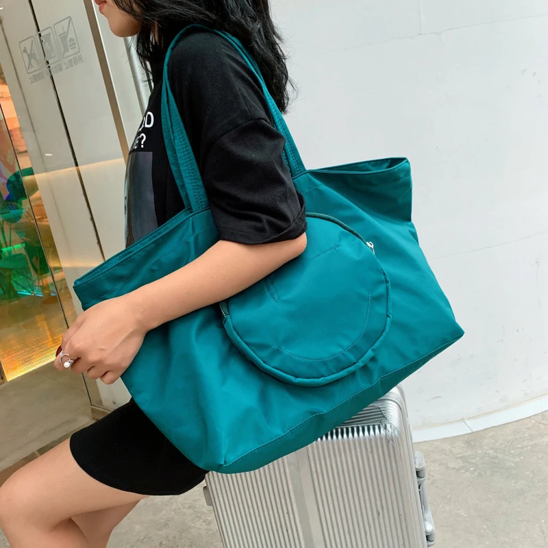 New Arrival Big Women Bag Simple Designer Handbag Women Shoulder Bag Nylon Messenger Bag Solid Color Shopping Travel Large