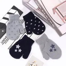 1 пара, новые модные милые детские варежки в горошек со звездами и сердечками, мягкие вязаные теплые перчатки высокого качества для мальчиков и девочек