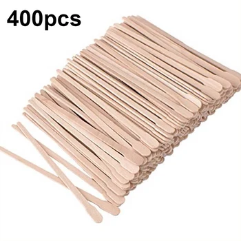 

400pcs Disposable Salon Tool Waxing Sticks Spatulas Body Face Eyebrows Wooden Applicator Small Hair Removal Tongue Depressor