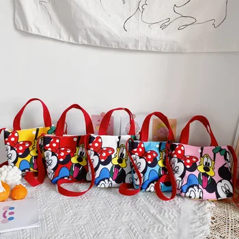 

Disney cartoon Mickey Minnie children's small bag new canvas shoulder bag cartoon anime baby coin purse girls messenger bag