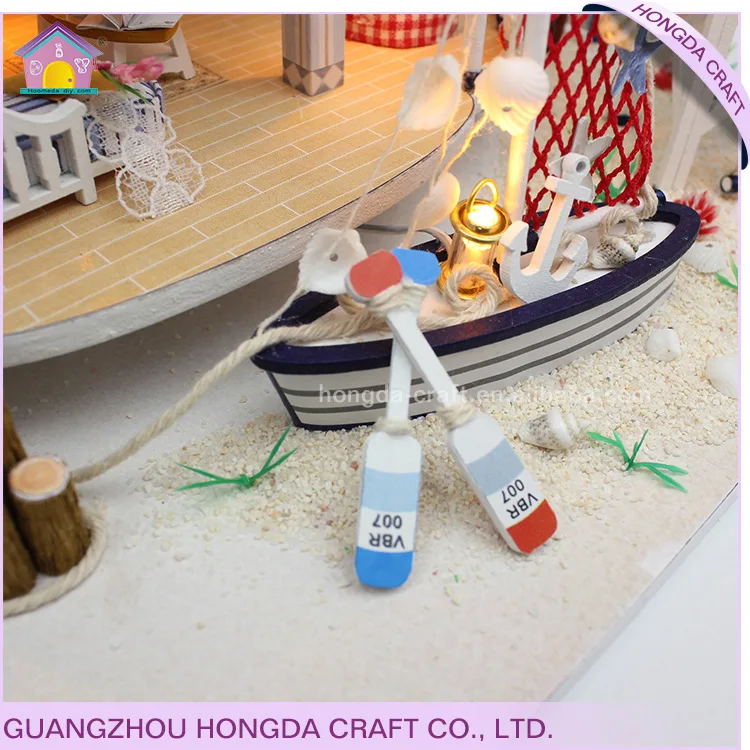 Hoomeda-diy Креативный-DIY игрушка синий океан Легенда деревянный флэш мини маленький Собранный дом