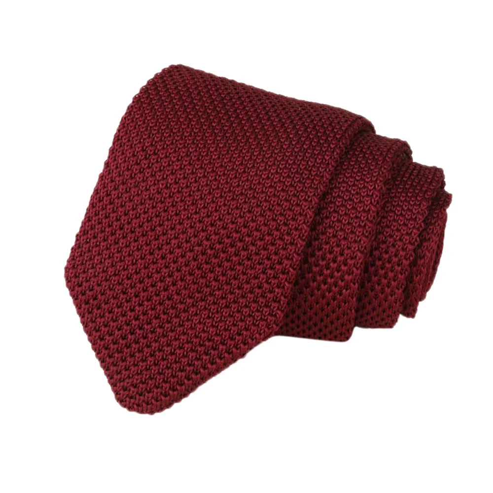 Высококачественный классический вязаный галстук, одноцветные Галстуки для шеи, мужские полосатые треугольные галстуки в горошек, зимние вечерние аксессуары 920 - Цвет: G