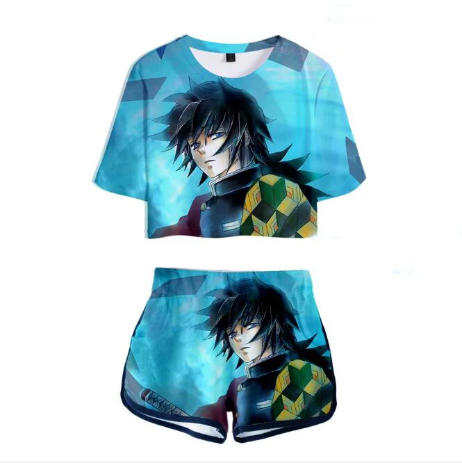 28 Демон Slayer: Kimetsu no Yaiba Kamado Tanjirou Nezuko футболка Косплей Костюм Kochou Shinobu футболка Iguro Obanai короткие футболки - Цвет: 28