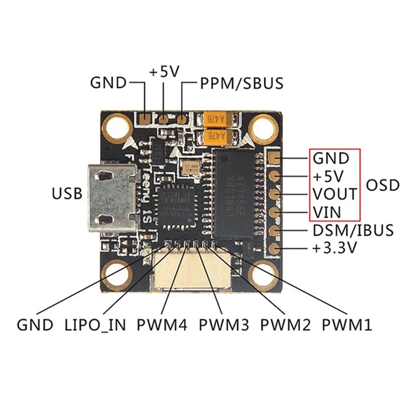 Teenyf4 Pro управление полетом встроенное OSD Buck-Boost Модуль Крытый бесщеточный через машину 1-2S источник питания