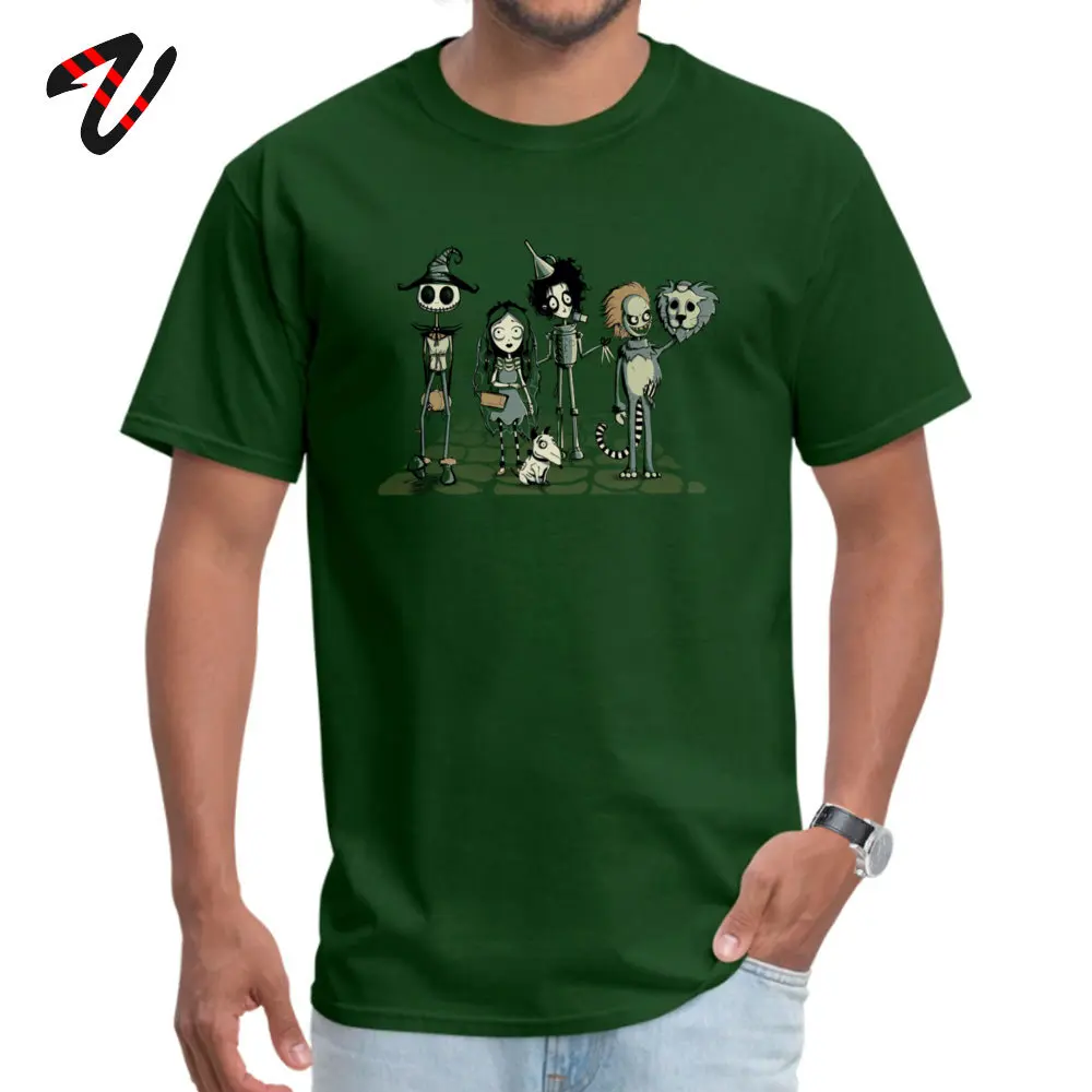 Джек Скеллингтон Кошмар перед рождественской футболкой череп Хэллоуин все хлопковые безрукавка с принтом Футболка мужская повседневная футболка осень Camisetas - Цвет: Dark Green