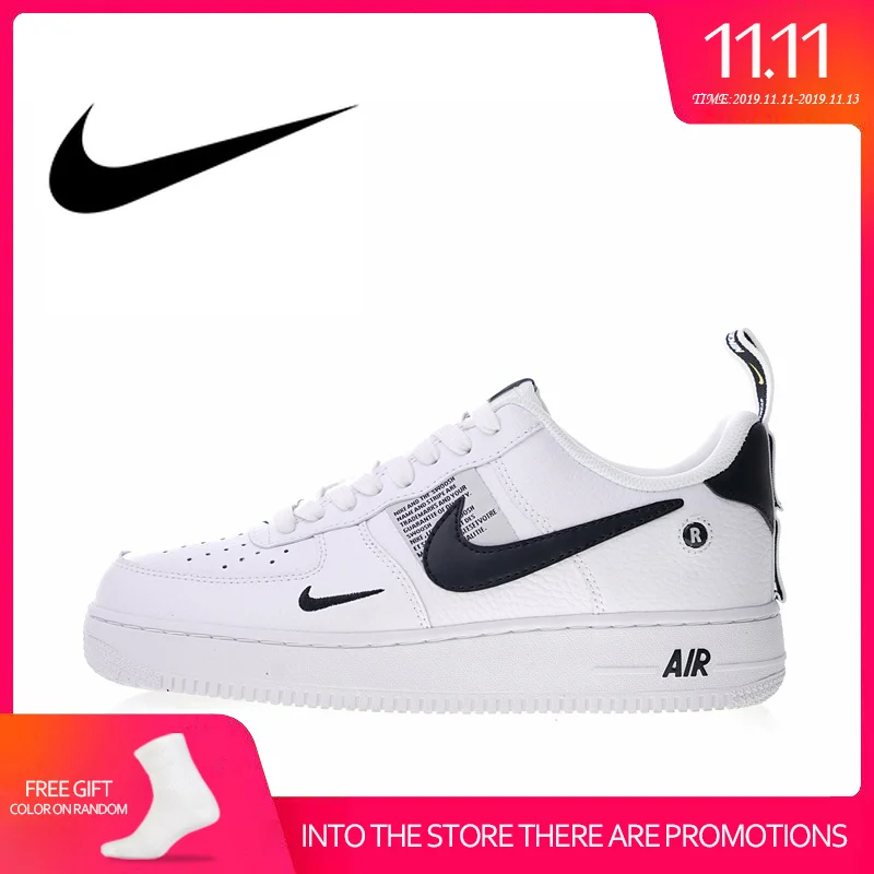 Оригинальный Nike Оригинальные кроссовки Air Force 1 07 LV8 Для мужчин скейт обувь Мода Спорт на открытом воздухе дизайнерской обуви комфорт