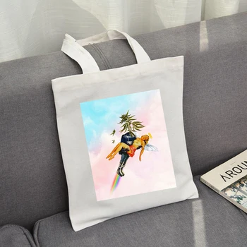 

Ulzzang Funny Print Casual Canvas Bag Large Capacity Tote Bags Shopper Harajuku Vintage Ins Fashion Women Chic Shoulder Bags