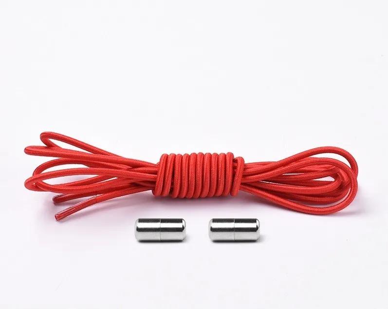 1Pair No Tie Shoelaces Round Elastic Shoe Laces for Kids and Adult Sneakers Shoelace Quick Lazy Laces 25 Color Shoestrings - Цвет: Красный
