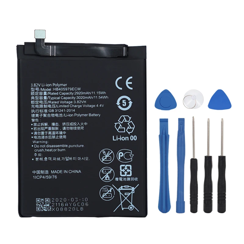 Оригинальный 3020 мА/ч HB405979ECW батарея для Huawei Nova CAZ-AL10 TL00 может L01 CAN-L02 L12 Enjoy 6S Honor 6C Y5