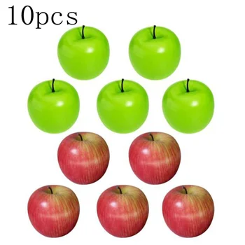 

10pcs Large Artificial Fruits Simulation Fake Red Green Apples Kitchen Ornament Craft Food Photography Props