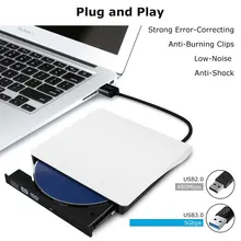 USB 3,0 внешний накопитель DVD-ROM CD-RW DVD-RW горелки Портативный считыватель тонкий для Windows7/8/10