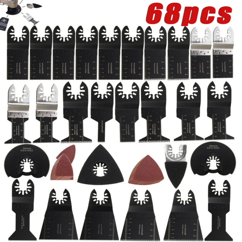 

68pcs Set Saw Cutter Multi Tool Multitools Kit For Dewalt Fein Makita Wood Metal Hook-and-loop