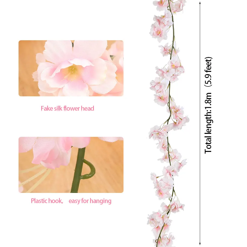 4 шт./компл. 180 см Sakura вишни лоза Львы свадебное украшение арки макет домашний вечерние ротанг стене висит венок