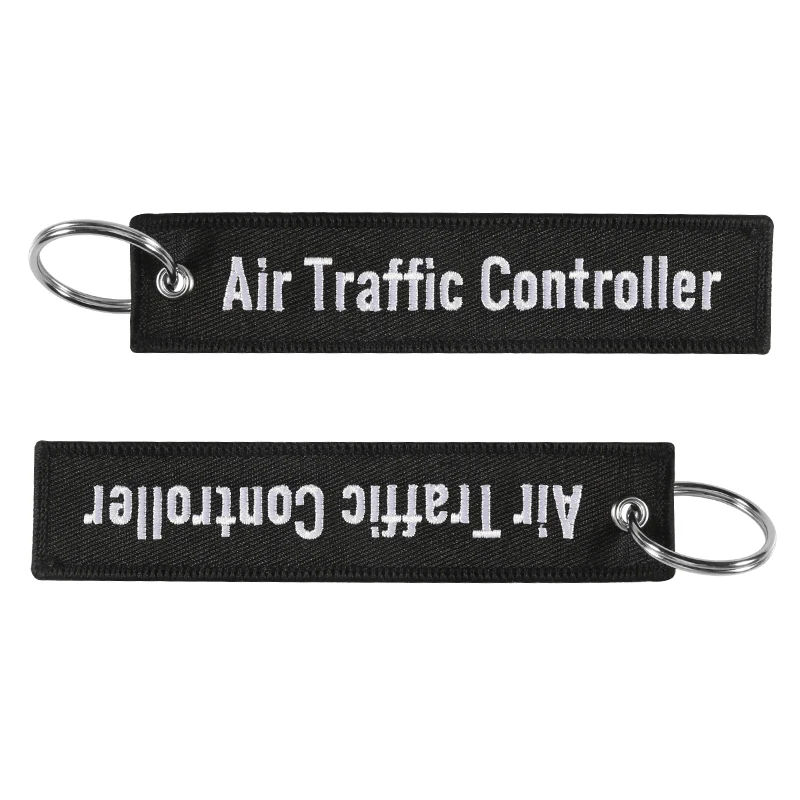 Embroidery Blue Black Air Traffic Controller Key Ring Chain for motorcycles and cars customize key ring Fashion Jewelry llavero (5)
