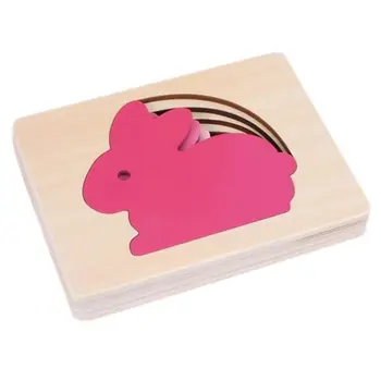 

New Animal Cartoon 3D Puzzle Kids Wooden Toys Multicolored Jigsaw Puzzles Baby Toy Early Childhood Teaching Aids