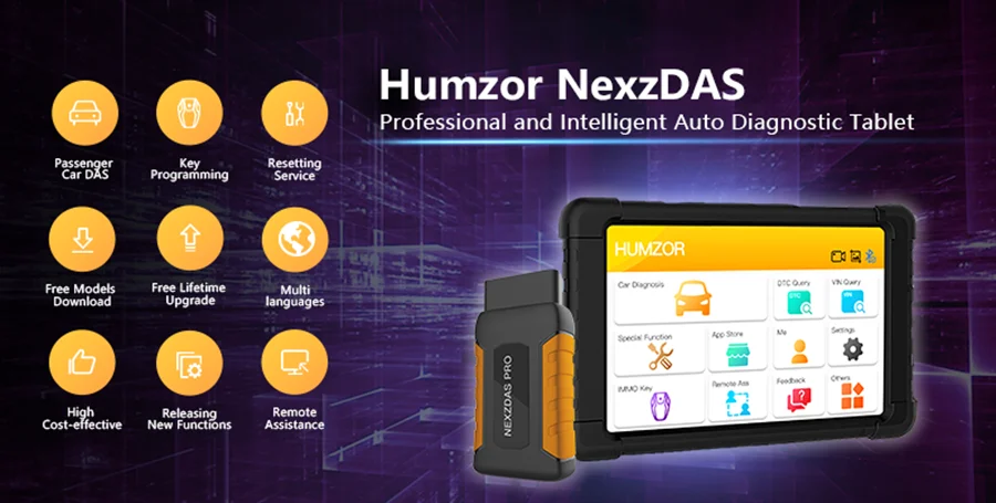 Humzor NexzDAS Pro ND306 Bluetooth 10 дюймов планшет полная система диагностики OBD2 сканер с IMMO/ABS/EPB/SAS/DPF/сбросом масла