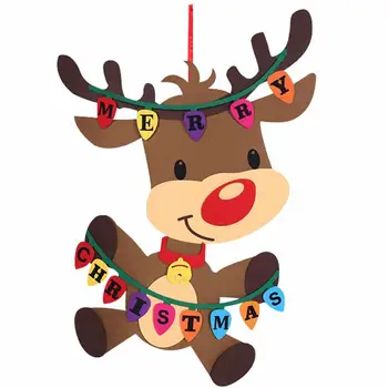 

1pc Creative Felt Reindeer Decoration Christmas DIY Felt Hanging Adornment Xmas Supply