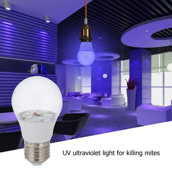 

E26/E27 6/10LED UV Sterilizing Light Bulb 3/5W Kill Mite Germicidal Lamp Disinfection Lamp Ozone Sterilization Mites Lights