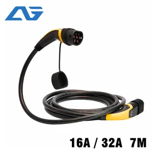 16A 32A трехфазный EV-кабель Тип 2 к типу 2 IEC62196 EV зарядный штекер с 7-метровым кабелем TUV/UL EVSE кабель - изображение