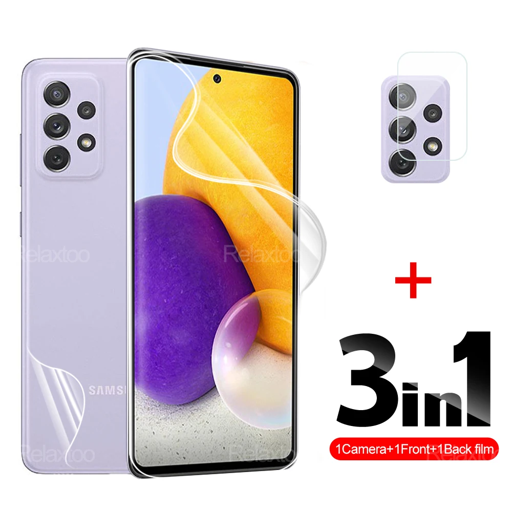 

Гидрогелевая пленка для задней линзы 3 в 1, Защитная пленка для экрана Samsung Galaxy A72, 4G, 5G A71, A70, A70S, защитная пленка для телефона 6,7 дюйма