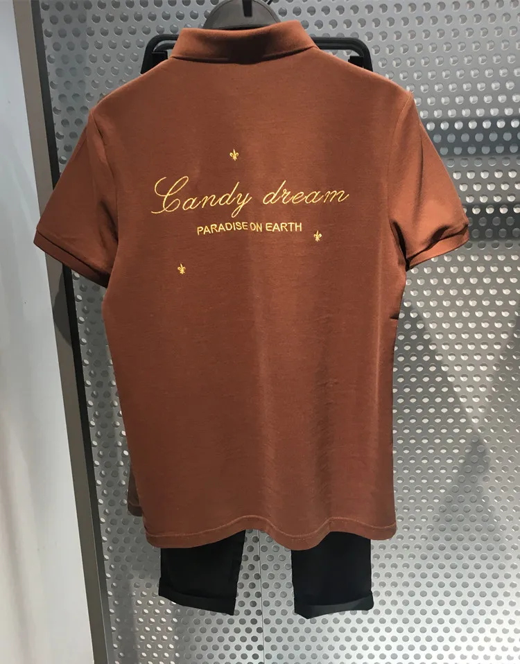 

Hot Selling Main Push Color And Cabinet like Coffee Polo Shirt Work Clothes Back Lettered 92416