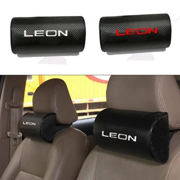 

Carbon Fiber Texture PU Leather Auto Safety Pillow Car Auto Seat Head Neck Rest Cushion Headrest Pillow Pad For Seat Leon