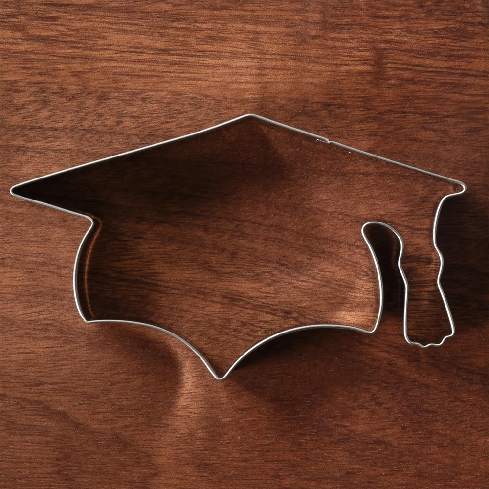 KENIAO Graduation Cap Cookie Cutter 11.4 x 6.5 CM Biscuit Fondant Bread Sandwich Mold Stainless Steel