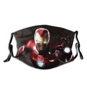 

Avengers Iron Man Non-Disposable Face Mask Superhero Anti Haze Dust Mask With Filters Protection Respirator Mouth Muffle