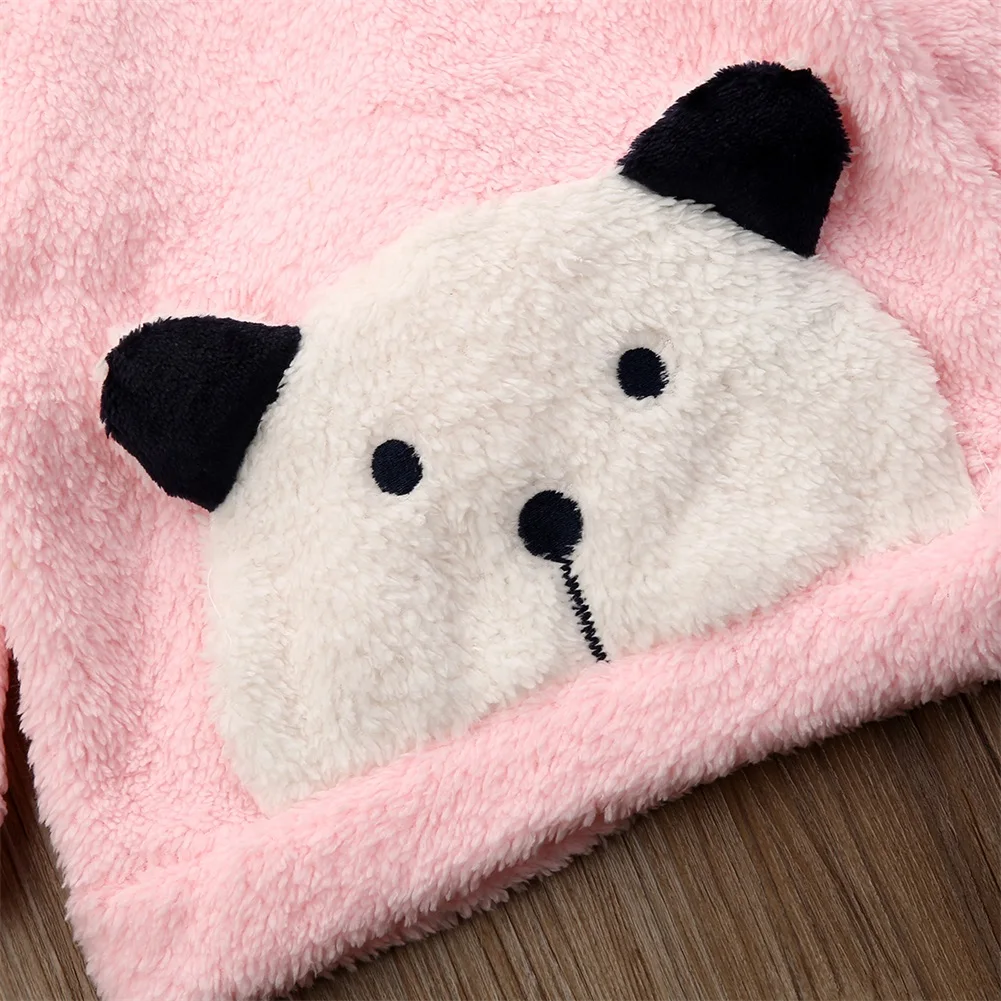 Pudcoco Polar Bear/плюшевый флисовый свитер с капюшоном для маленьких мальчиков и девочек с милым рисунком из мультфильма; меховые толстовки с капюшоном; одежда