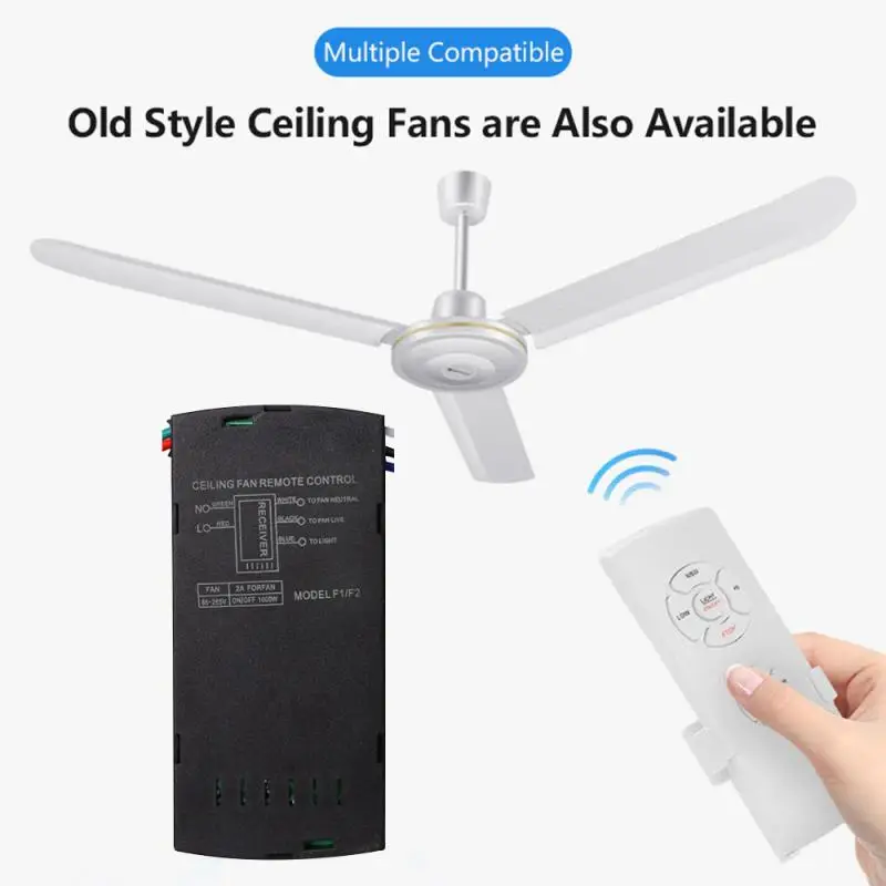 Smart Universal Ceiling Fan Lamp Remote Control Kit 110-240V Timing Setting Switch Adjusted Wind Speed Transmitter Receiver