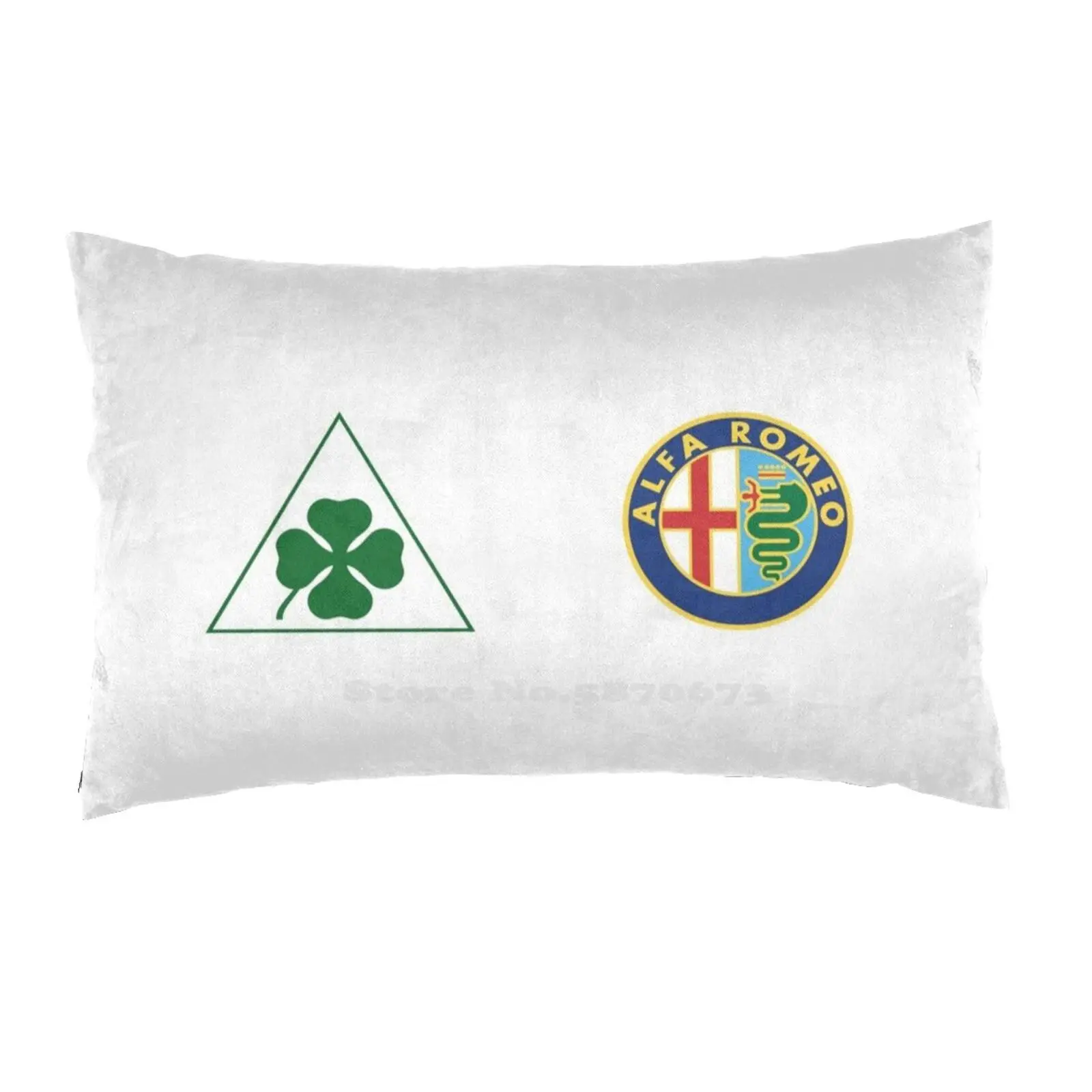Alfa Quadrifoglio E Vecchio Distintivo-Colore/Bianco Decorativo Biancheria Da Letto Cuscini Copertura Alfa Romeo Alfa Quadrifoglio Alfa Clover