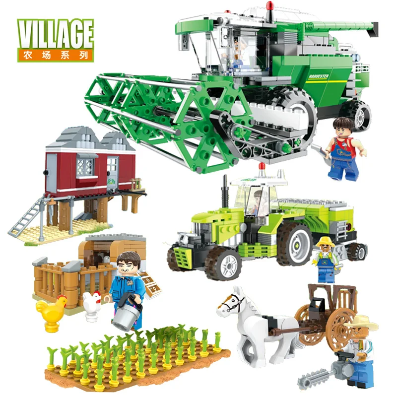 

Kids Toys Building Blocks Farm Combine harvester Bricks Educational Toys For Kids DIY Model Kit Mini Figures Christmas Gifts