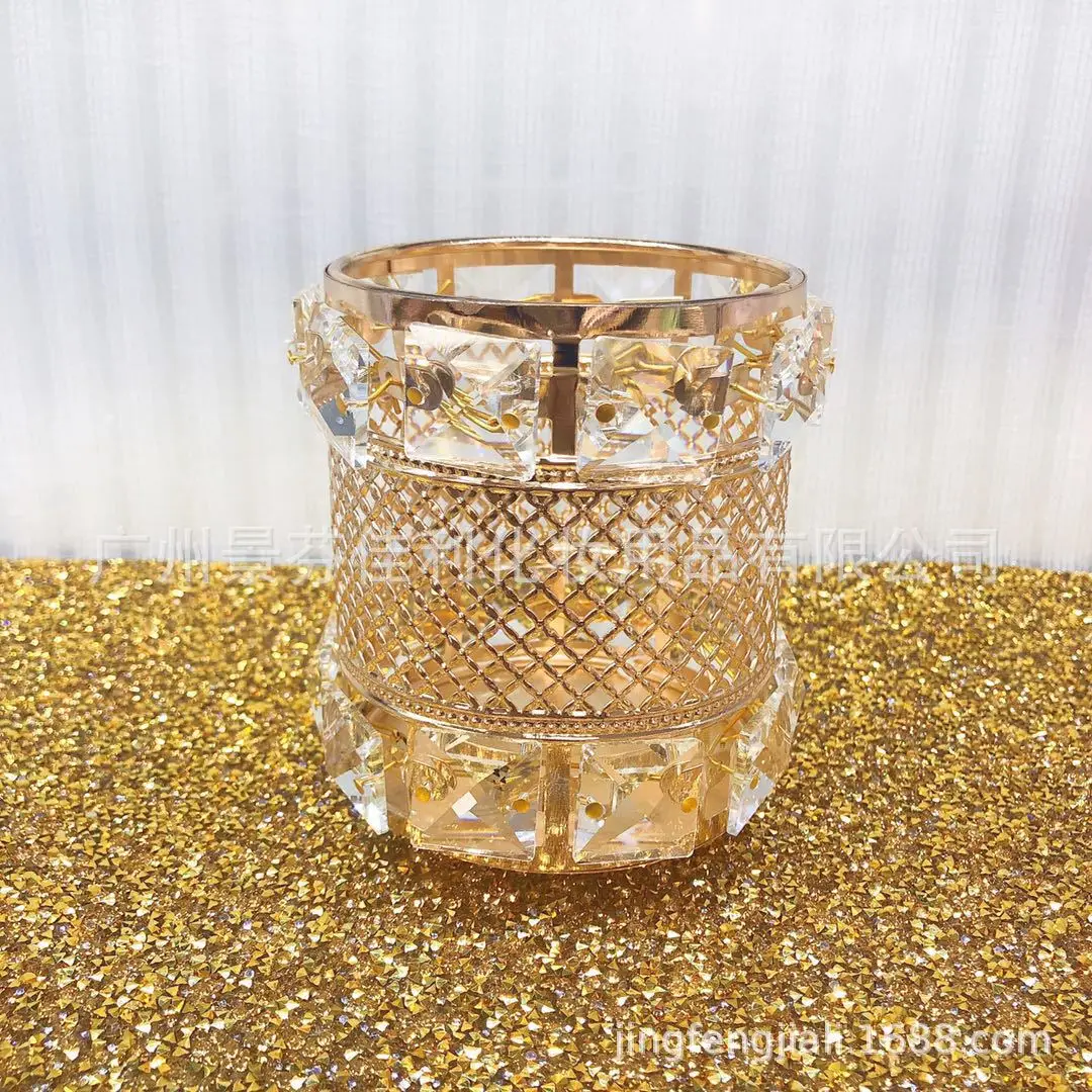 

New Style Net Drill Lattice Crystal Cup Makeup Brush Storage Pen Container Manicure Storage Cup