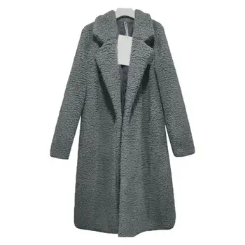 

Woman Faux Lambswool Long Sleeve Turn down Collar Loose Thicken Female Woollen Coat Affordable Personality Fashion Comfortable