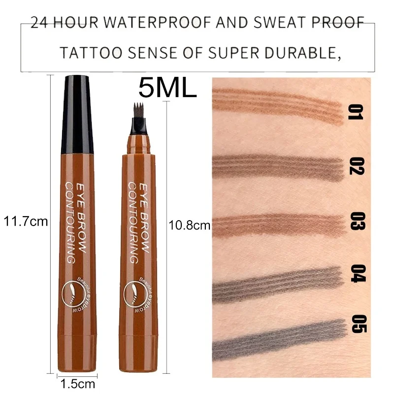 6 видов стилей Micro Blading карандаш для татуировки бровей тонкая эскизная Ручка водонепроницаемый четыре когтя бровей Тату краситель гель для бровей из хны инструмент для макияжа