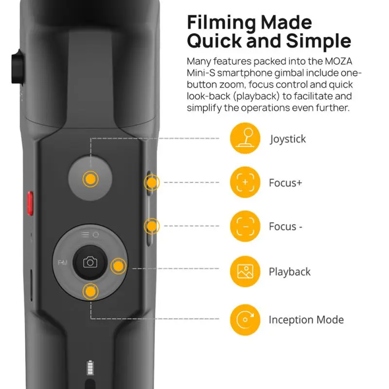

Stabilizer MOZA Mini S 3-Axis Handheld Gimbal Stabilizer for Phone Gopro Extremely Foldable Extendable Tripod Handheld Gimbal