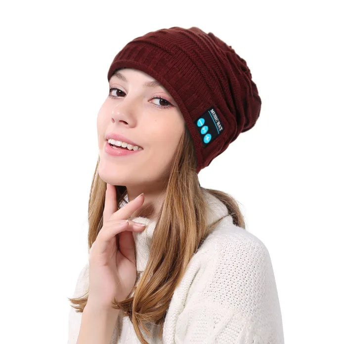 New Style Bluetooth Music Knit Beanie Hat Wireless Smart Warm Cap Headset Speaker with Mic