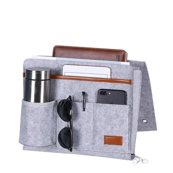 

Bedside Caddy Bedside Organizer Bag Holder with 5 Pockets Felt Hanging Storage Organizer for Bed Rails Dorm Sofa
