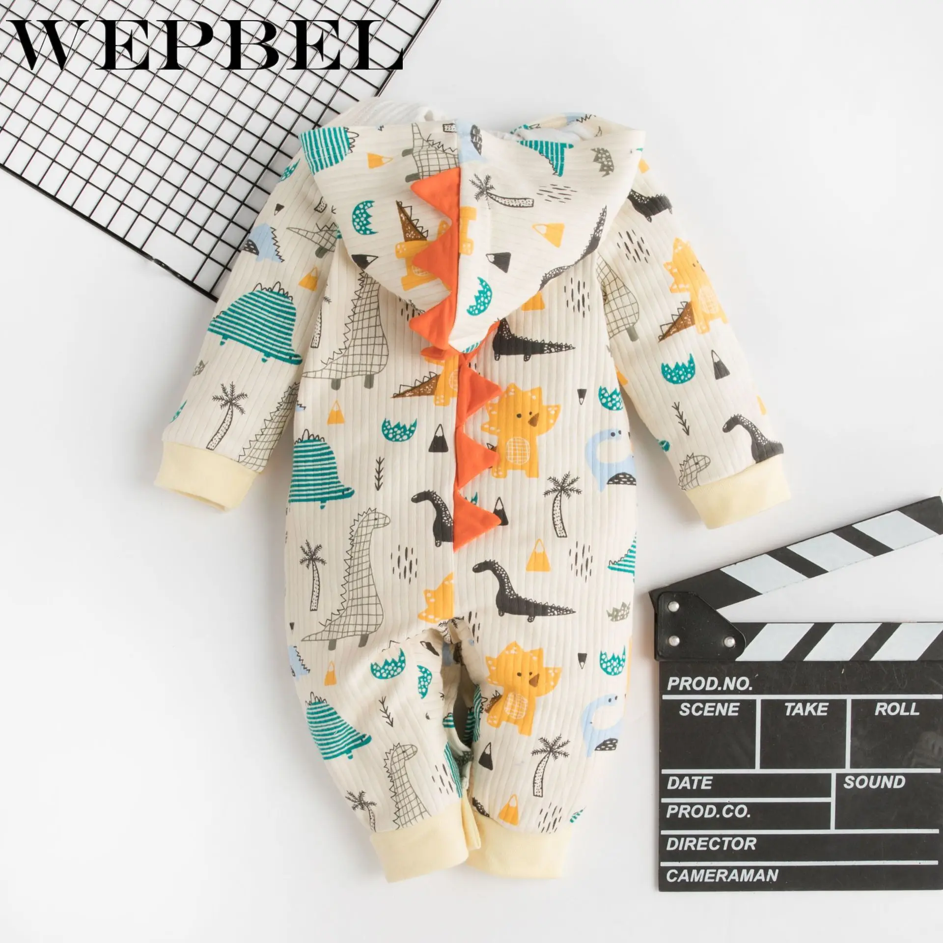 WEPBEL/одежда для малышей; костюм с объемным рисунком динозавра; комбинезоны с героями мультфильмов; теплые хлопковые комбинезоны; сезон весна-осень; хлопковый спортивный костюм для новорожденных