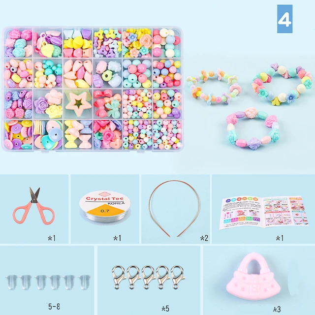 Kit for Make Bracelets Beads Toys for Children DIY 24 Grid