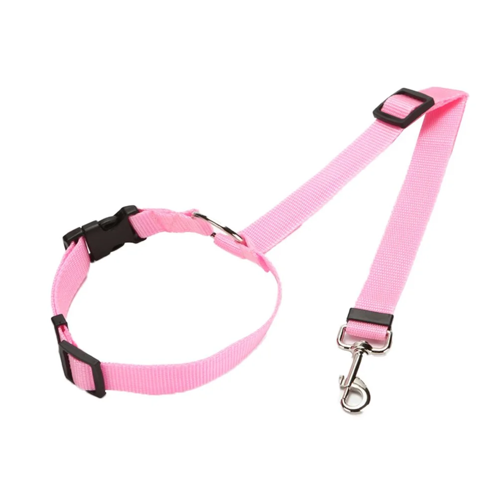 pink Защитная веревка для домашних собак, кольцо для собак, автомобильный ремень для сидения на заднем сиденье, Тяговый ремень, профессиональная Мода - Цвет: pink