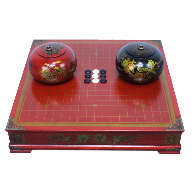 High-grade Go chessboard set double-sided dual-purpose chess table pier