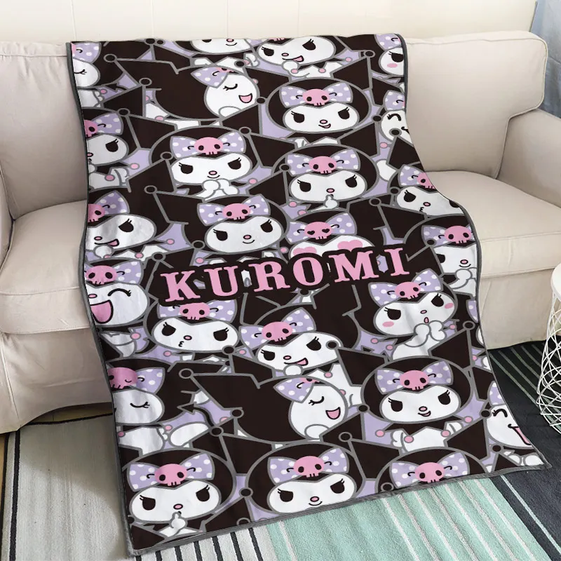 see chart IVYYE Kuromi аниме индивидуальное одеяло плюшевое бархатное теплое украшение кровать для дома плед для дивана s унисекс подарки Новинка - Цвет: see chart