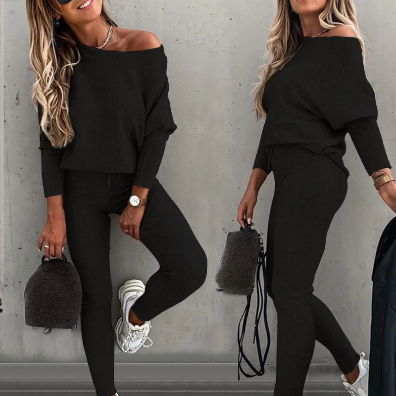 Tracksuit 2 Piece Set Autumn Winter Pullover Top Long Pants Sports Suit Female Sweatshirt Sportswear Suit For Woman
