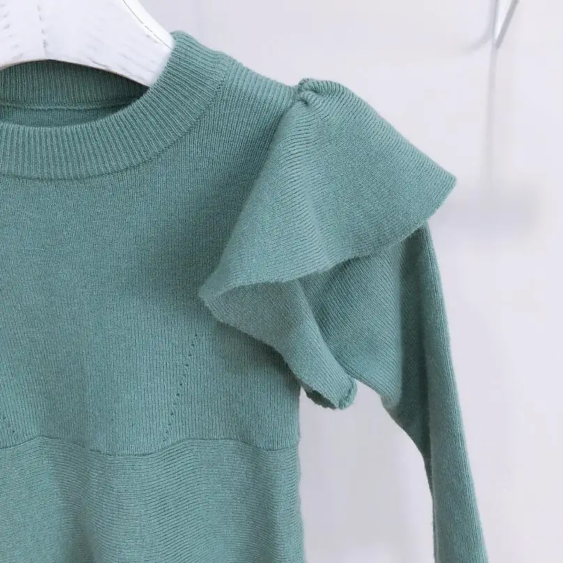 Autumn Winter Baby Toddler Knitted Dress Long Sleeve Girl Princess Dresses Sweaters Kids Party Dresses For Girls JW7676