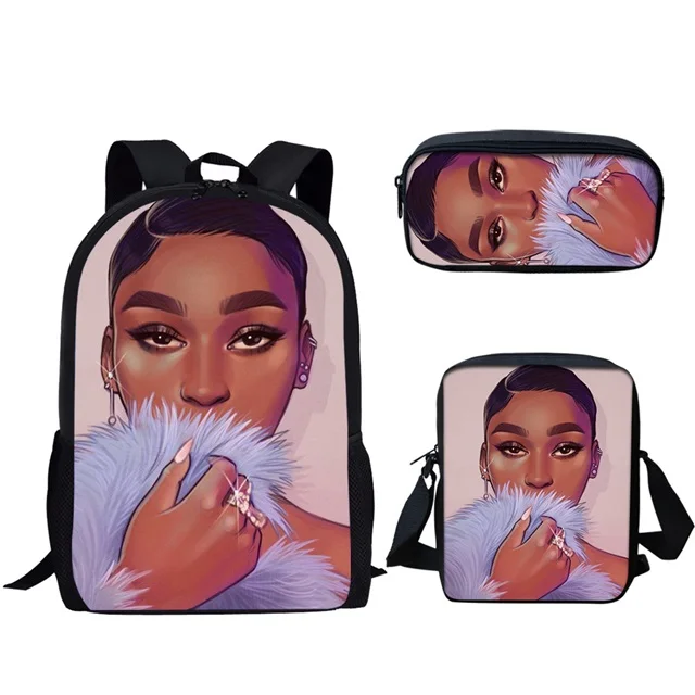 ADVOCATOR BAG ADVOCATOR 3 шт./компл. Черная Королева АФРИКАНСКАЯ ДЕВУШКА школьные сумки для подростка дети рюкзак девочки ребенок малыш рюкзак Mochila - Цвет: ADVOCATOR BAG