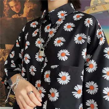 

2020 Summer Daisy Full Print Shirt with Short Sleeves and Loose Floral Shirt for Stylish Boys and Girls
