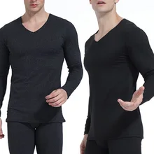 Мужские зимние кальсоны, толстое мужское термобелье, топ с v-образным вырезом, сохраняющий тепло для российской Канады и Европы