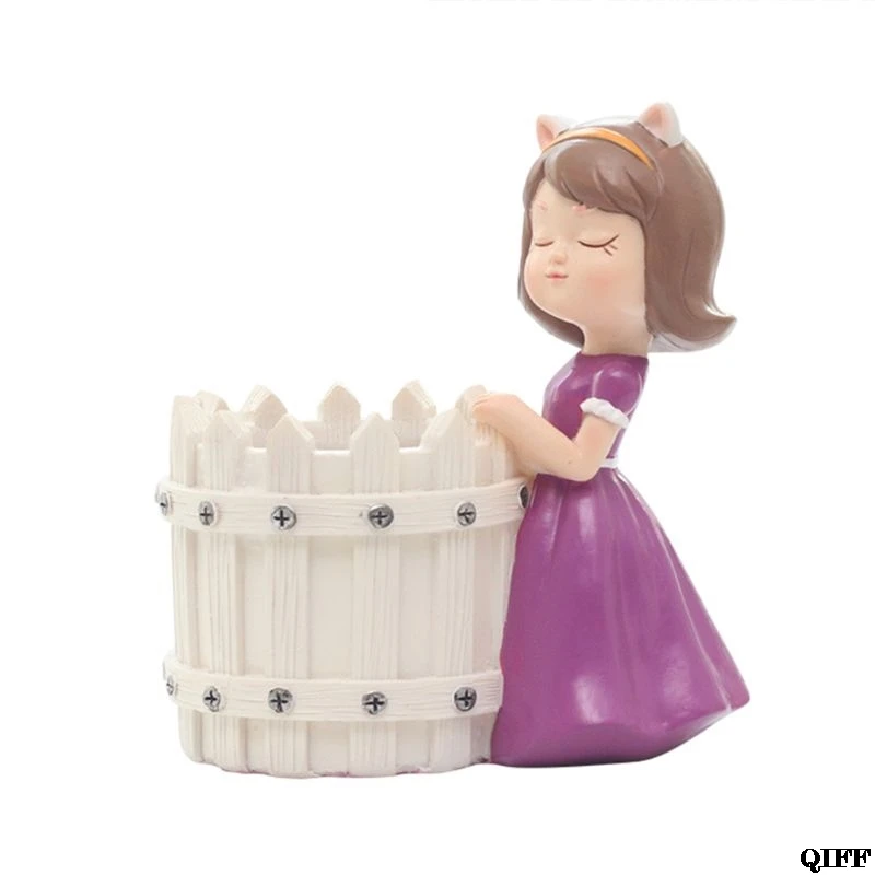 like pic Милый мультфильм Рисование смолы цветочный горшок растение мясистый контейнер E65B - Color: like pic